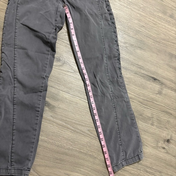 Anthropologie Pilcro Letterpress Hyphen Embroidered Gray Skinny Jeans Sz 27 - Picture 5 of 15